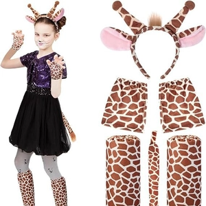 Plush Faux Fur Animal Ear Headband Tail Paw Gloves Leg Warmers Halloween Cosplay Party Accessories For Kids Adult