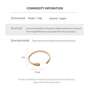 Detailed size specifications and weight information for the 18K gold-plated cuff bracelet