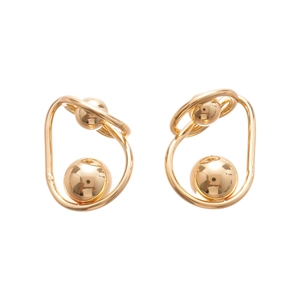 Moderne gedrehte goldene geometrische Kugelstecker mit einzigartigem Orbital-Design