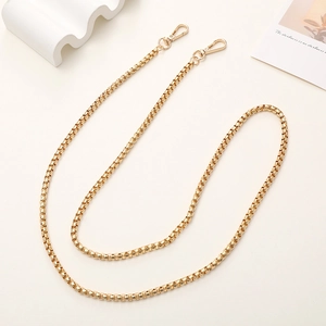Golden metal crossbody replacement chain strap for bags with secure lobster clasps