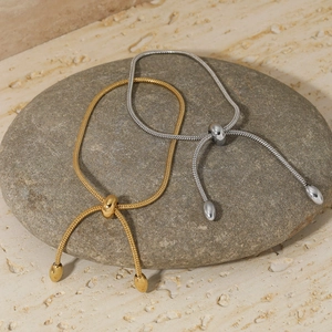 Minimalist Stainless Steel Snake Chain Bracelet For Women Adjustable Slider Clasp Waterproof Hypoallergenic Jewelry
