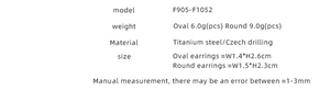 Detailed technical specifications for titanium steel geometric earrings with Czech rhinestones