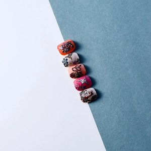 Embroidery style 5D embossed nail stickers featuring colorful birds and floral patterns