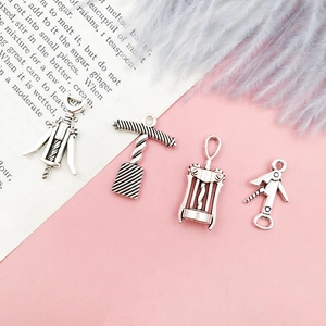 Détails de breloques décapsuleurs en argent vintage pour la création de bijoux DIY
