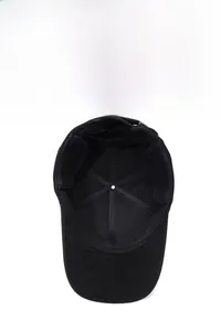 Detailed inner view of warm fleece lining and ear protection on a black winter baseball cap