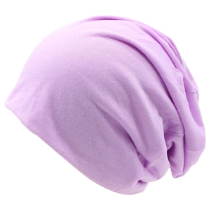 Unisex lavender slouchy beanie hat made of soft knitted cotton for casual street style