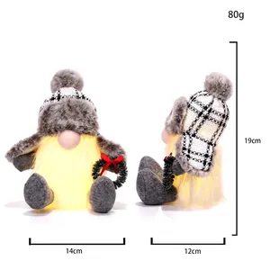 Maßtabelle der leuchtenden Weihnachtsgnom-Deko mit 19 cm Höhe und 80 g Gewicht