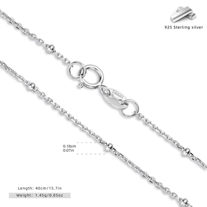 Macro shot of S925 sterling silver chain link details with 925 authenticity stamp