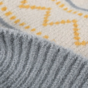Women's winter knit beanie with colorful stripes and cozy fleece lining for outdoor fashion