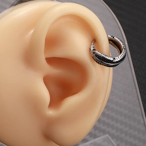 Vintage stainless steel skull engraved hoop earrings in antique silver finish for women and men