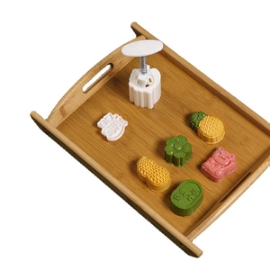Manual press mooncake mold set with lucky cat pattern and various pastry shapes