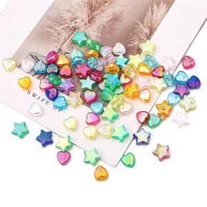 Colorful translucent acrylic star and heart beads for DIY jewelry and crafts making
