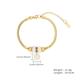 18K gold plated titanium snake chain bracelet with butterfly and star charms for women