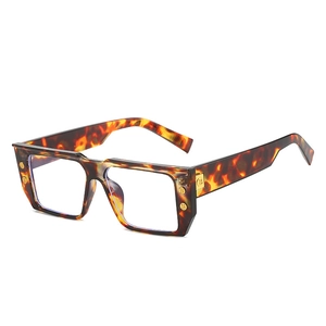 Montatura occhiali quadrata vintage tartarugata anti-luce blu con cerniera in metallo dorato