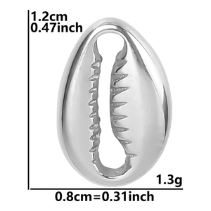 Polished shell pendant detail with dimensions 1.2x0.8cm and weight 1.3g for DIY jewelry