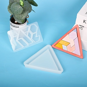 Set stampi in silicone per puzzle triangolare fai-da-te con forme geometriche in resina