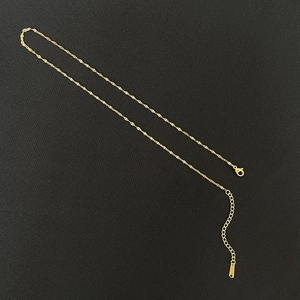 Classic 18k gold plated titanium steel water wave chain necklace with lobster clasp