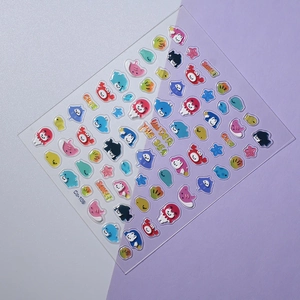 Detail view of 5D embossed sea creature nail stickers with ocean animals Co-109
