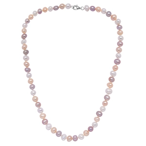 Freshwater Pearl Necklace For Women With 925 Sterling Silver Clasp Handmade Elegant Jewelry Anniversary Gift