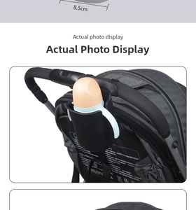 Detail view of universal stroller cup holder with 8.5cm diameter for bottles and mugs