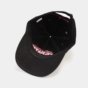 Classic black cotton baseball cap with internal Hellstar embroidery and adjustable strap