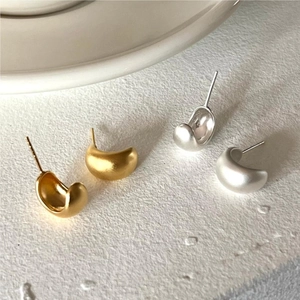 Minimalist Geometric U-Shaped Earrings With 925 Sterling Silver Earring Post Matte Brushed Texture Korean Style Jewelry