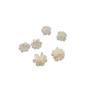 Set di orecchini a lobo con fiori e perle color bianco crema dal design elegante