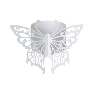 Detailed laser-cut butterfly napkin ring in pearlescent white paper for wedding table decor