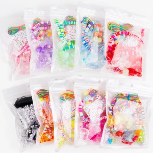 DIY handmade jewelry kit with colorful clay beads and letter charms for phone accessories