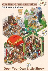 Detail of 2.5D cute animal miniature scene stickers for DIY scrapbooking decoration