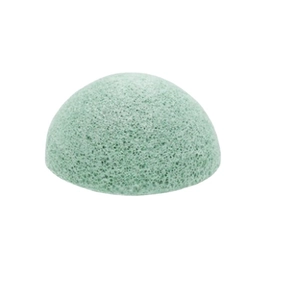 Green hemisphere biodegradable konjac facial sponge for deep skin cleansing