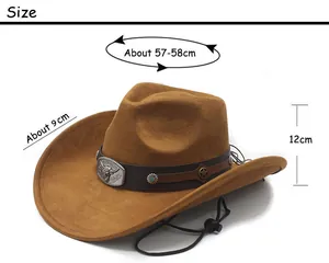 Guida alle taglie per cappello da cowboy in pelle scamosciata con logo a testa di toro