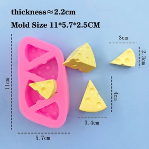 Pink 4-cavity cheese block silicone mold for mousse cakes and chocolate desserts
