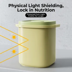 Contenitore per alimenti animali verde pastello con coperchio ermetico e anti-luce
