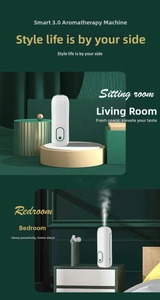 Smart mist aromatherapy diffuser in white with dual scene display for home and bedroom
