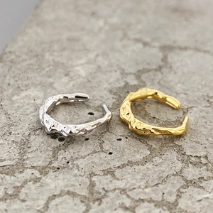 Minimalist 925 Sterling Silver Ear Cuff For Women Non Piercing Wrinkled Lava Texture Adjustable Clip On Earrings Jewelry