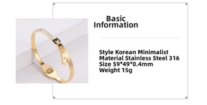 Detail of 316L stainless steel gold buckle bracelet with sparkling pavé rhinestones