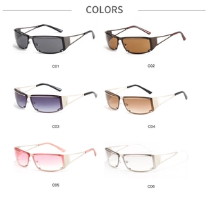 Detailed grid view showcasing six color options for Y2K hollow out retro sunglasses