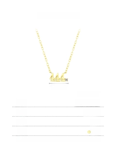 Detail view of 925 sterling silver 444 pendant necklace with 18K gold plating and measurements