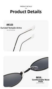 Detail of ergonomic arc legs and soft silicone nasal pads on vintage metal sunglasses