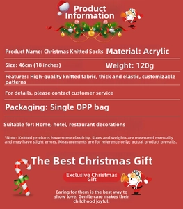 Detailed specifications for 46cm acrylic knitted Christmas stocking decorations