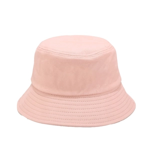 Pink minimalist bucket hat for women with sun protection and reinforced brim stitching