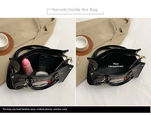 Detail showing the spacious main compartment of the Christmas tote bag with daily items