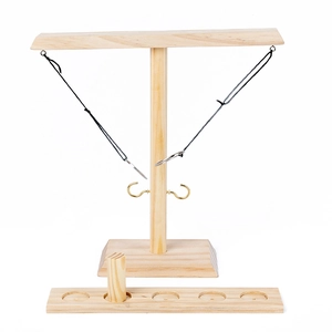 Handcrafted wooden ring toss battle game set for tabletop competitive play with score base