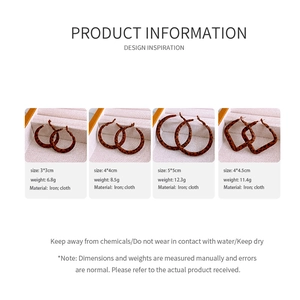 Detailed size and weight information for leopard print round and square earrings