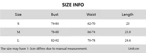Detailed size chart for lace vest showing bust, waist, and length in centimeters