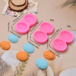 Easter egg and bunny silicone fondant molds set with detailed size and weight parameters
