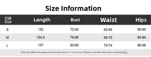 Detailed size chart with measurements for the mesh backless long jumpsuit in centimeters