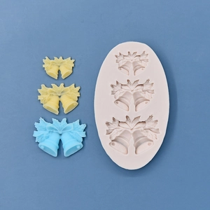 Christmas bell silicone mold with three sizes for DIY cake baking and fondant crafts