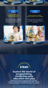 Educational STEAM building blocks set with gears and motors for coding learning